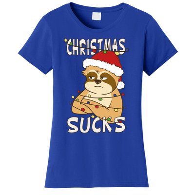 Christmas Sucks Sloth Lazy Merry Christmas Sloth Gift Women's T-Shirt