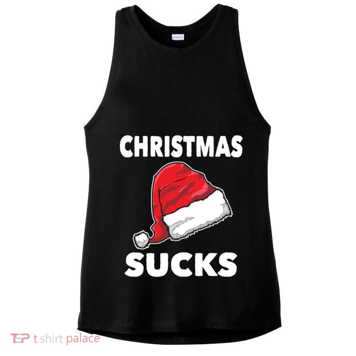 Christmas Sucks Scrooge Gift Ladies PosiCharge Tri-Blend Wicking Tank