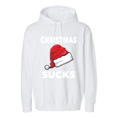 Christmas Sucks Scrooge Gift Garment-Dyed Fleece Hoodie