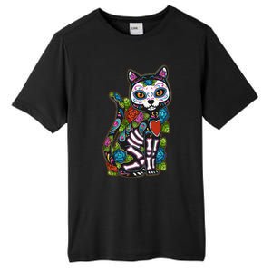 Cat Sugar Skull Mexico Calavera Dia De Los Muertos Halloween Tall Fusion ChromaSoft Performance T-Shirt