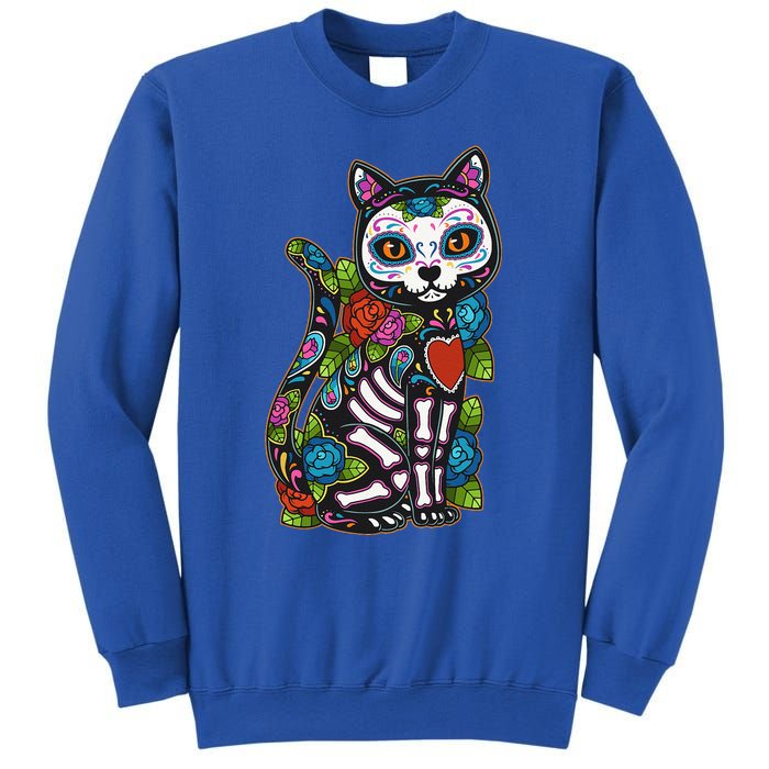 Cat Sugar Skull Mexico Calavera Dia De Los Muertos Halloween Sweatshirt