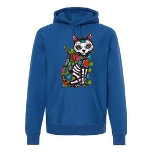 Cat Sugar Skull Mexico Calavera Dia De Los Muertos Halloween Premium Hoodie