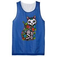 Cat Sugar Skull Mexico Calavera Dia De Los Muertos Halloween Mesh Reversible Basketball Jersey Tank