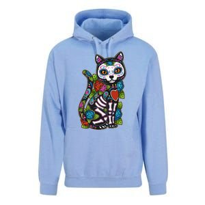 Cat Sugar Skull Mexico Calavera Dia De Los Muertos Halloween Unisex Surf Hoodie