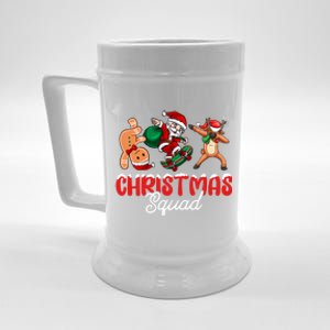 Christmas Squad Skateboard Santa Gingerbread Dancing Gift Beer Stein