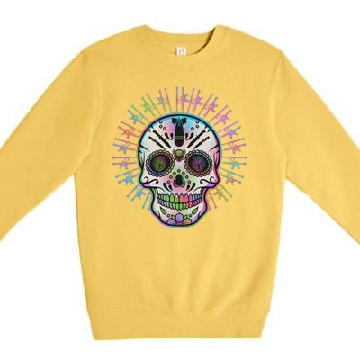 Colorful Sugar Skull Weapons Premium Crewneck Sweatshirt