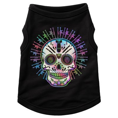 Colorful Sugar Skull Weapons Doggie Tank
