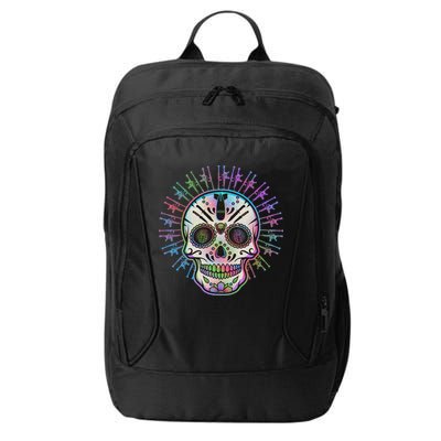 Colorful Sugar Skull Weapons City Backpack