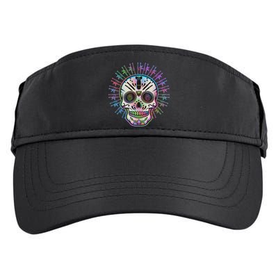 Colorful Sugar Skull Weapons Adult Drive Performance Visor
