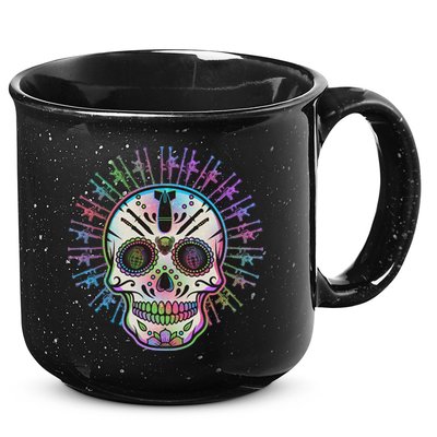 Colorful Sugar Skull Weapons 15oz Campfire Ceramic Mug