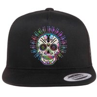 Colorful Sugar Skull Weapons Flatbill Hat