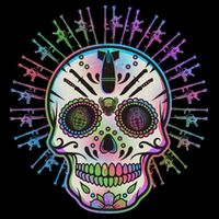 Colorful Sugar Skull Weapons Flatbill Hat