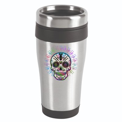 Colorful Sugar Skull Weapons 16oz Travel Tumbler