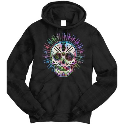 Colorful Sugar Skull Weapons Tie Dye Hoodie