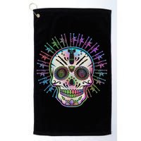 Colorful Sugar Skull Weapons Golf Towel