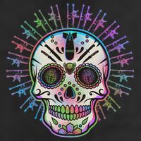 Colorful Sugar Skull Weapons Golf Towel