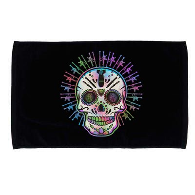 Colorful Sugar Skull Weapons Microfiber Hand Towel