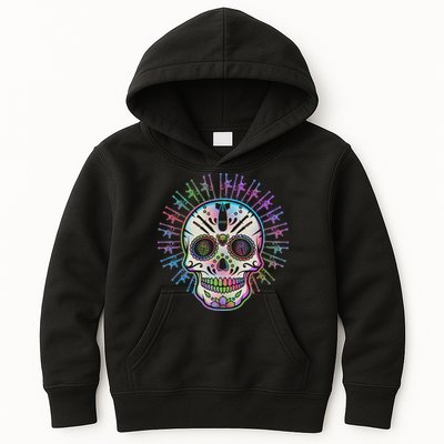 Colorful Sugar Skull Weapons Kids Hoodie