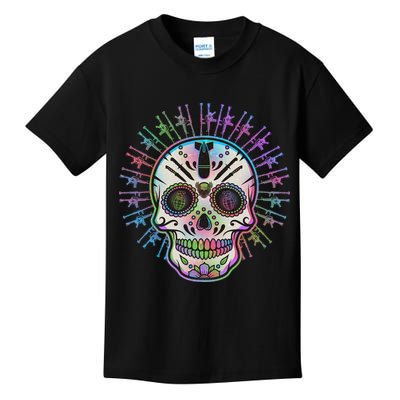 Colorful Sugar Skull Weapons Kids T-Shirt