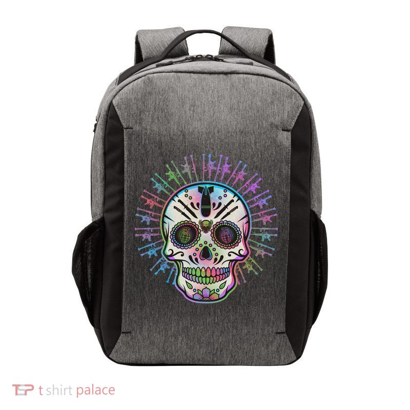 Colorful Sugar Skull Weapons Vector Backpack