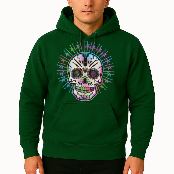 Colorful Sugar Skull Weapons Hoodie