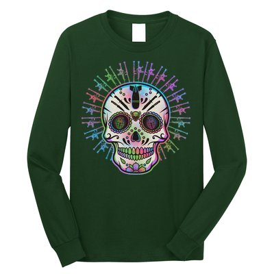 Colorful Sugar Skull Weapons Long Sleeve Shirt