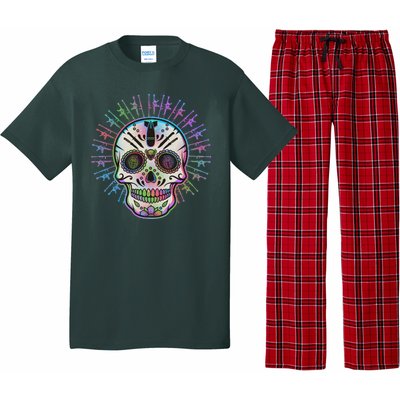 Colorful Sugar Skull Weapons Pajama Set