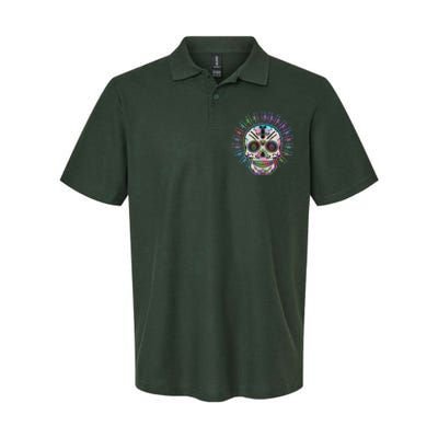 Colorful Sugar Skull Weapons Softstyle Adult Sport Polo