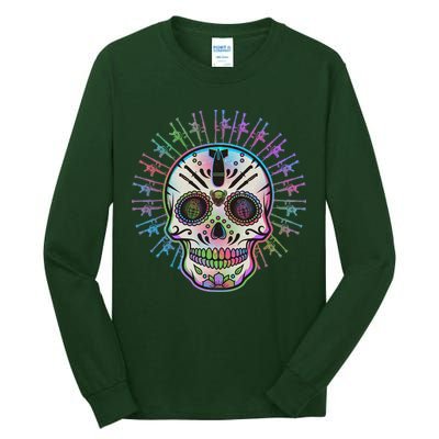 Colorful Sugar Skull Weapons Tall Long Sleeve T-Shirt