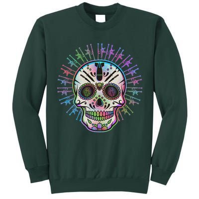 Colorful Sugar Skull Weapons Tall Sweatshirt