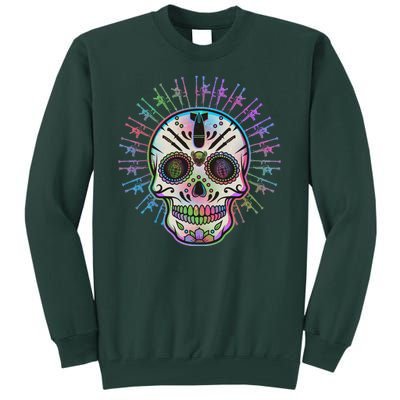 Colorful Sugar Skull Weapons Tall Sweatshirt