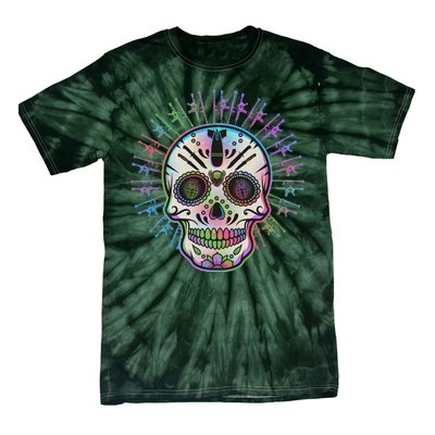 Colorful Sugar Skull Weapons Tie-Dye T-Shirt