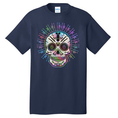 Colorful Sugar Skull Weapons Tall T-Shirt