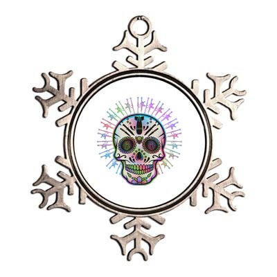 Colorful Sugar Skull Weapons Metallic Star Ornament