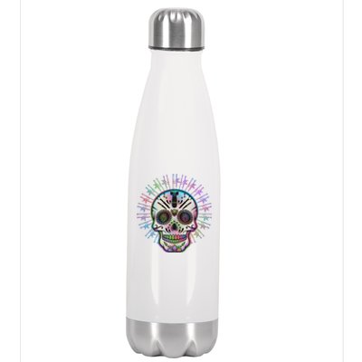 Colorful Sugar Skull Weapons Stainless Steel Insulated Water Bottle