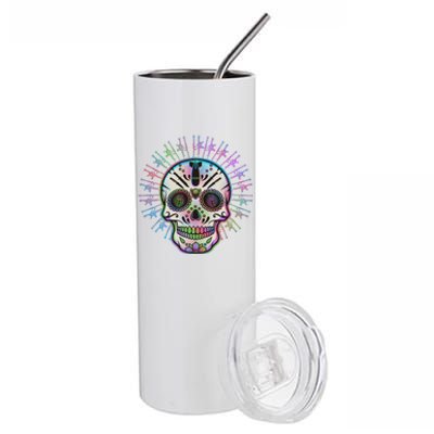 Colorful Sugar Skull Weapons Stainless Steel Tumbler