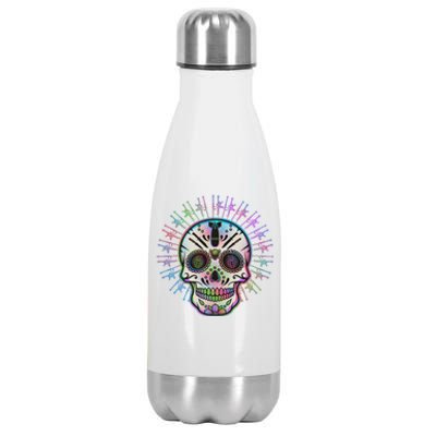 Colorful Sugar Skull Weapons Stainless Steel Insulated Water Bottle