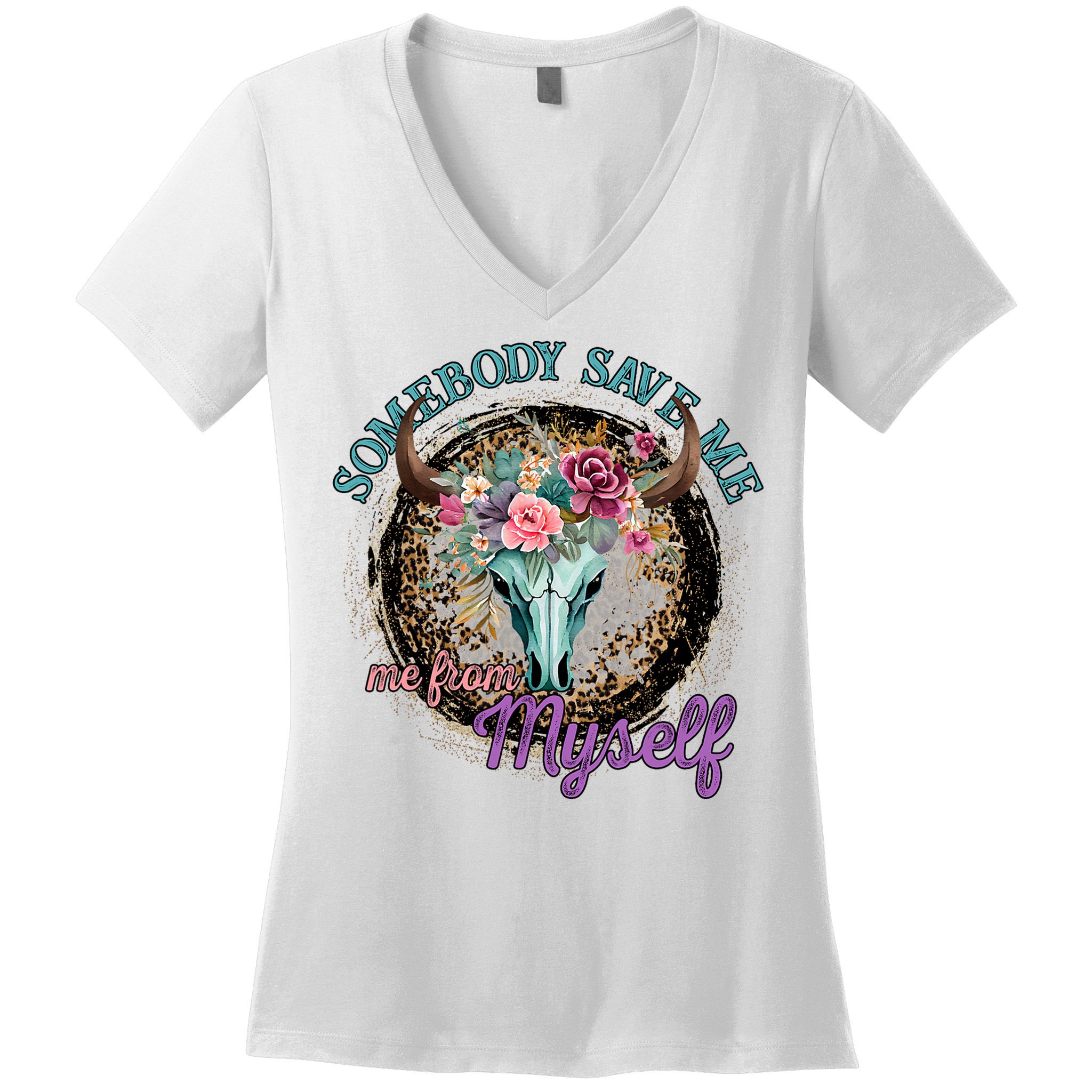 Cowgirl Somebody Save Me Country Music Women's V-Neck T-Shirt