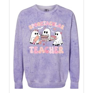 Cute Spooky Season Halloween Teacher Gift Colorblast Crewneck Sweatshirt