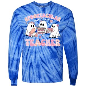 Cute Spooky Season Halloween Teacher Gift Tie-Dye Long Sleeve Shirt