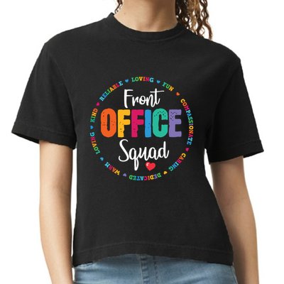 Cute School Secretary Admin Appreciation Front Office Squad Comfort Colors Boxy T-Shirt