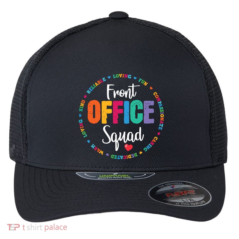 Cute School Secretary Admin Appreciation Front Office Squad Flexfit Unipanel Trucker Cap