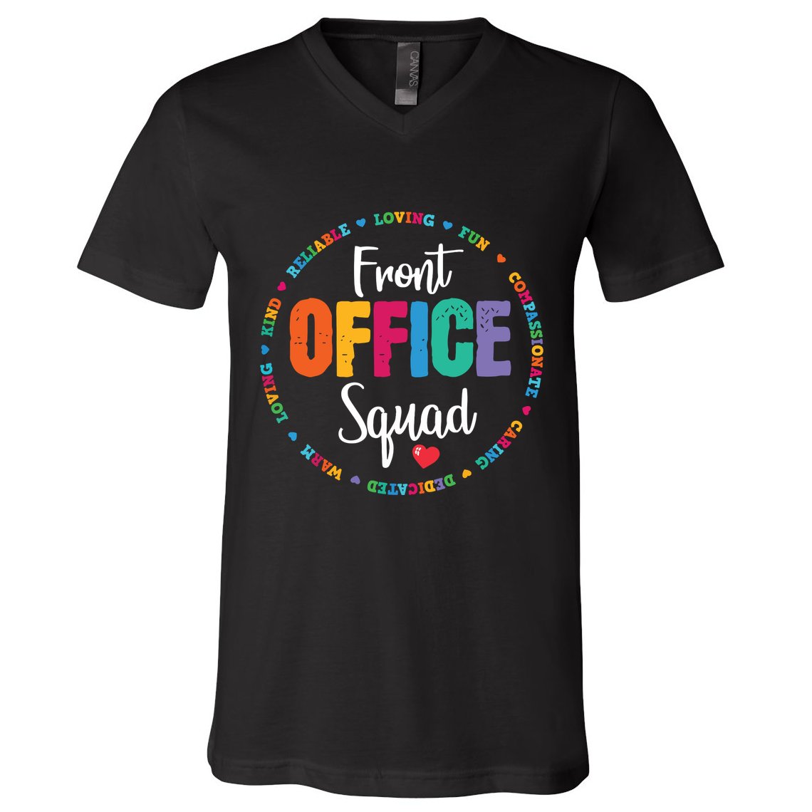 Cute School Secretary Admin Appreciation Front Office Squad V-Neck T-Shirt