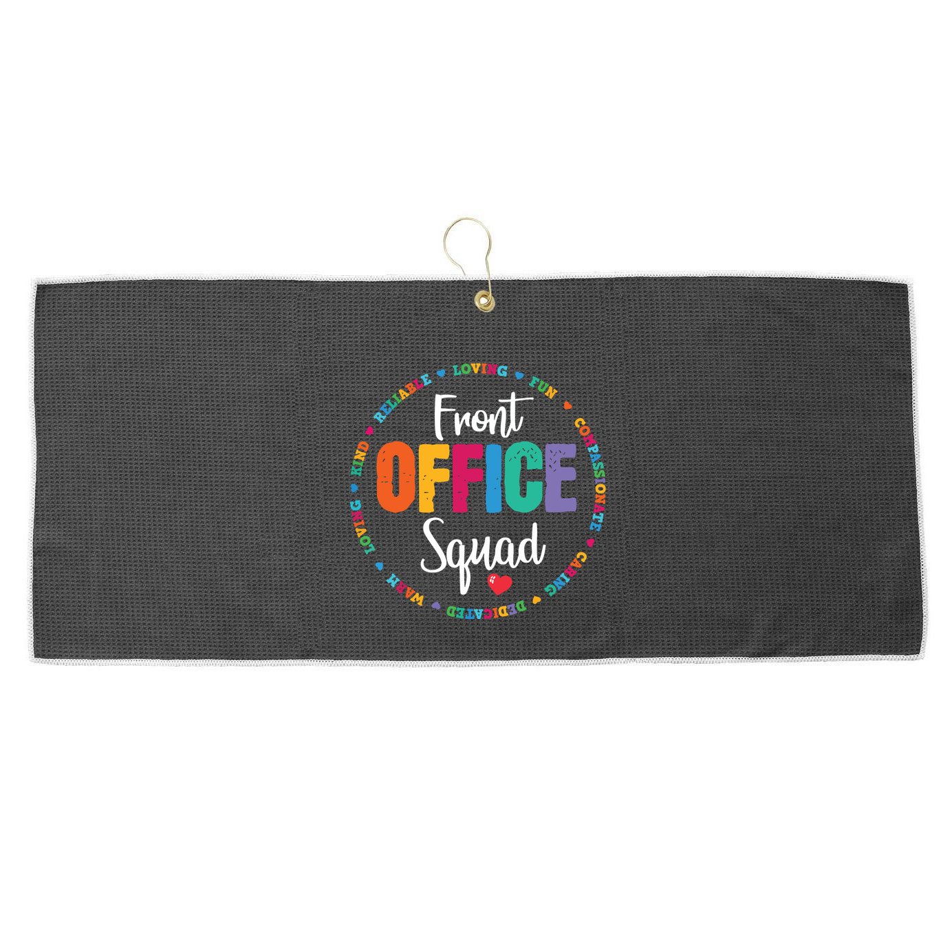Cute School Secretary Admin Appreciation Front Office Squad Large Microfiber Waffle Golf Towel