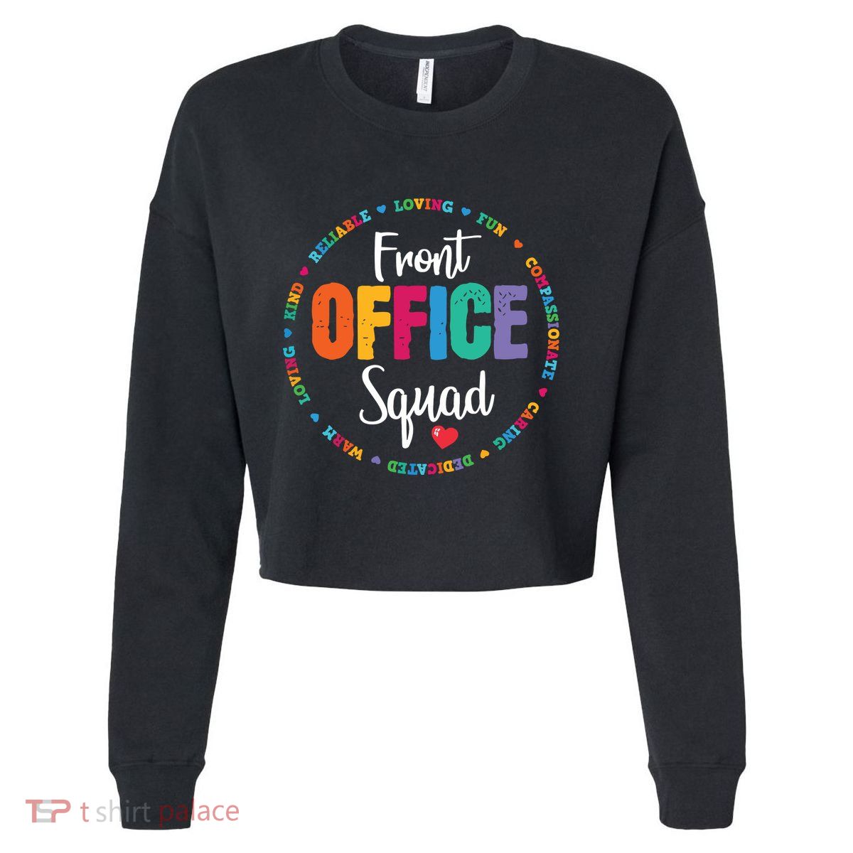 Cute School Secretary Admin Appreciation Front Office Squad Cropped Pullover Crew