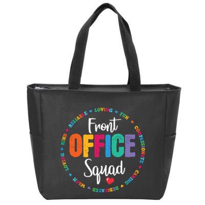 Cute School Secretary Admin Appreciation Front Office Squad Zip Tote Bag