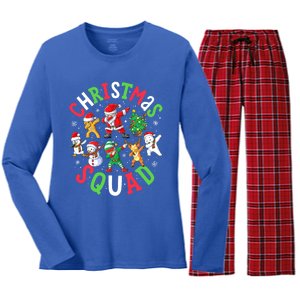 Christmas Squad Santa Dabbing Elf Family Matching Pajamas Gift Women's Long Sleeve Flannel Pajama Set 