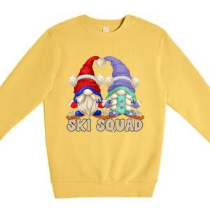 Cute Ski Squad Gnome Graphic For Ski Mom And Dad Love Skiing Great Gift Premium Crewneck Sweatshirt