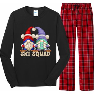 Cute Ski Squad Gnome Graphic For Ski Mom And Dad Love Skiing Great Gift Long Sleeve Pajama Set