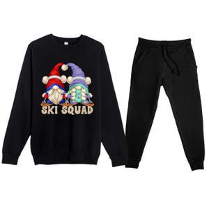 Cute Ski Squad Gnome Graphic For Ski Mom And Dad Love Skiing Great Gift Premium Crewneck Sweatsuit Set